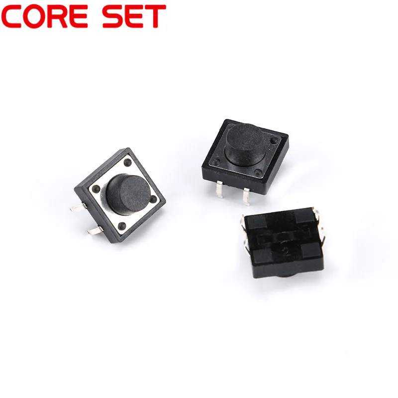 50 Pz/lotto 12x12x7 MM Micro SwitchTouch Pulsante Auto-reset Button 12*12*7mm tasti pulsante DIP PIN