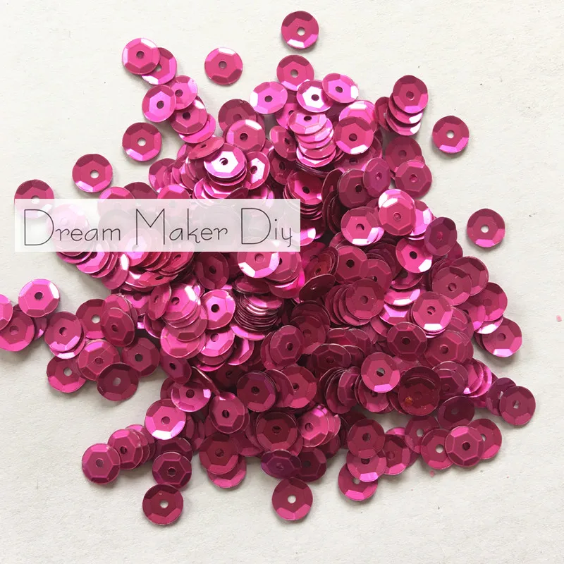 50g(3500pcs) 6mm Cup Matt Fuchsia round loose sequins Paillette sewing Wedding craft for decoration scrapbook