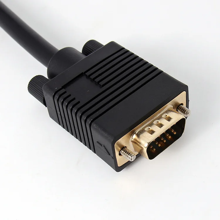 Rgb vga svga ذكر إلى 2 vga hd 15 أنثى الفاصل محول تمديد كابلات الأسود