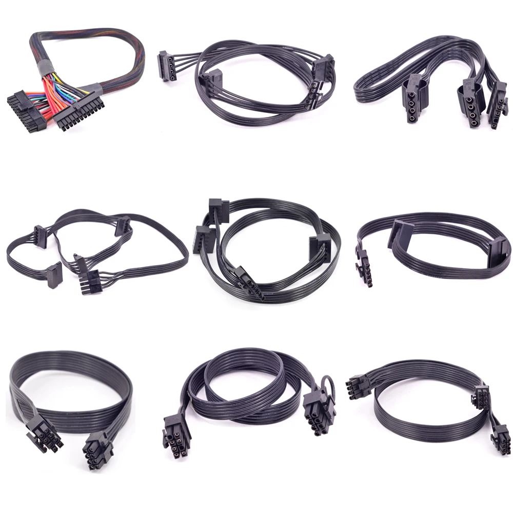 5Pin to 2 / 3 / 4 Port SATA / 4Pin Peripheral CPU 8P to 4+4Pin GPU 8Pin to Dual 6+2Pin Power Supply Cable for Great Wall Modular