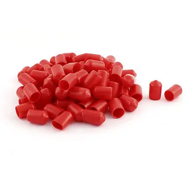 80Pcs Adhesive Glue Lined Heat Shrinkable End Caps Red Shrink Ratio 2:1