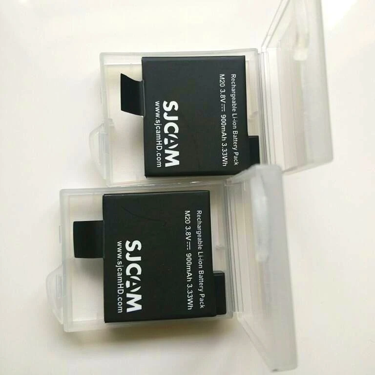 จัดส่งฟรี!!100% Original SJCAM 900MAhชาร์จLi-Onแบตเตอรี่และChargerและกรณีสำหรับSJCAM M20 WiFiกีฬากล้อง