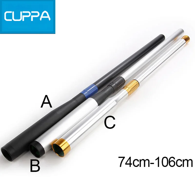 

High Quality Cuppa 74cm-106cm Metal Snooker Cue Extension Three Colors Scalable Billiard Accessories China