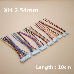 10PCS XH 2.54 JST Connector Plug Wire Cable 10cm Long 26AWG 2/3/4/5/6/7/8/9/10/12P Single End