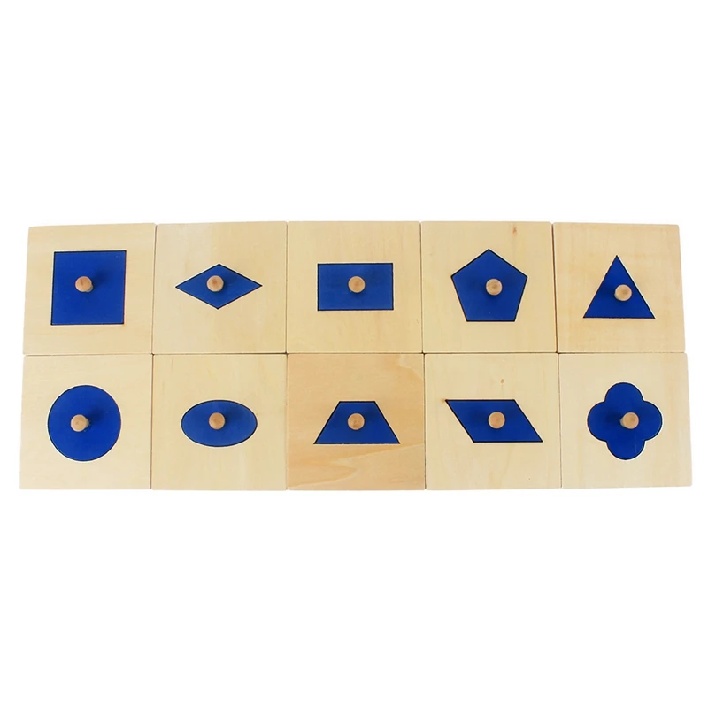 Juego de insertos de madera Montessori para bebé, juguete de aprendizaje preescolar, versión familiar, 10 unidades