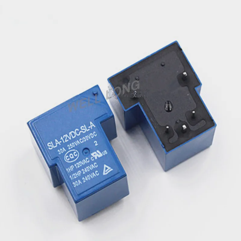 100pcs T90 Coil Relay 12VDC 30A 250VAC 5 pin SLA-12VDC-SL-A PCB Type.