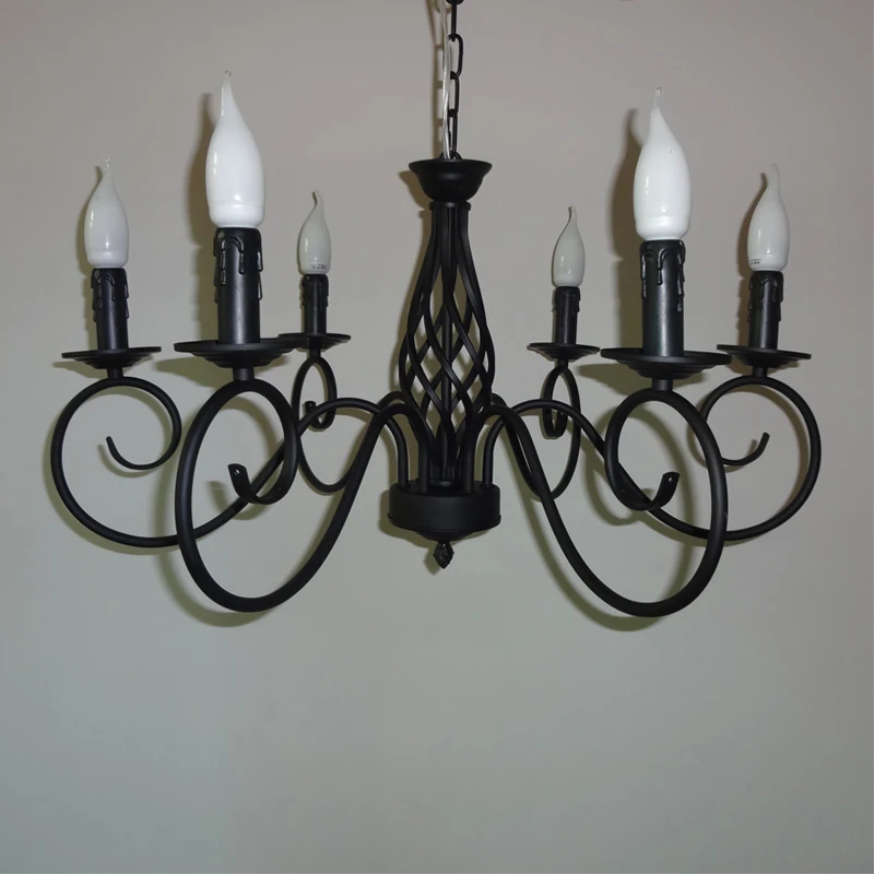 Dinning room 6 arm Modern vintages classic classical with big large size black chandelier light