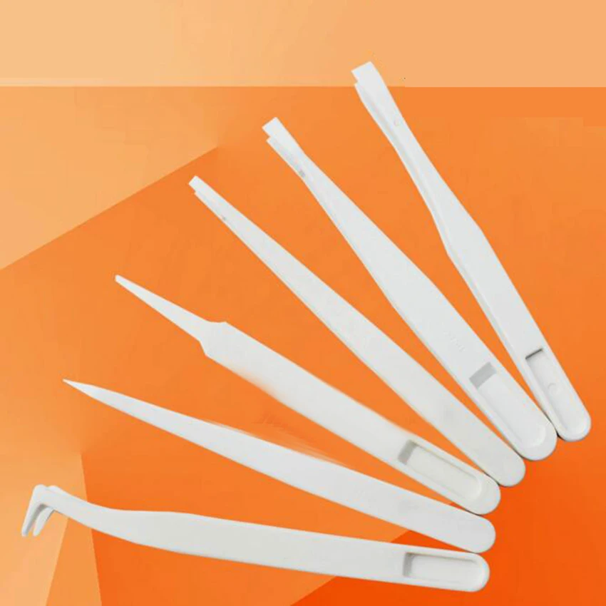 1PC Multifunction New plastic Portable Straight Bend Anti-static  Tweezer Heat Resistant Repair Tool Pointed,flat,elbow head