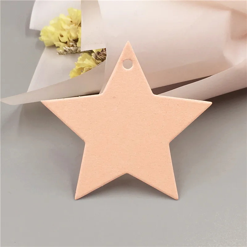 200Pcs/Lot Seven Styles Five-pointed Star Pentagram Paper Cardboard Tags Label For Clothing Bags Birthday Party Note Tag Supply