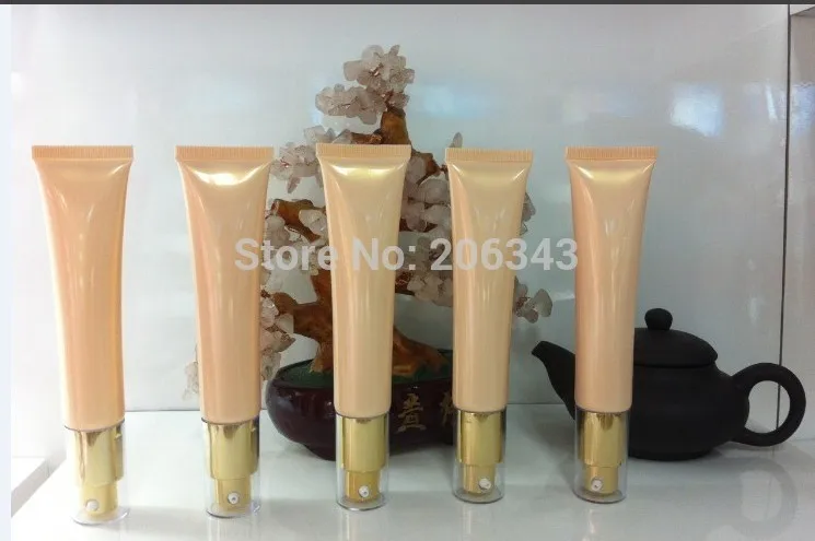 

new items !!!!40ml airless yellow soft tube or mildy wash tube or butter or handcream tube with gold press pump