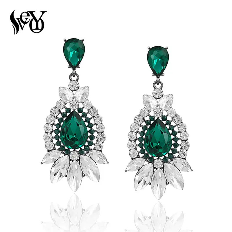 VEYO Elegant Crystal Wedding Drop Party dress earrings for Woman Fashion Jewellery