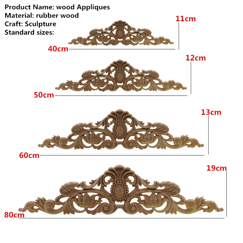 Прямоугольная резьба, аппликации из натурального дерева для мебели, шкафа, неокрашенные деревянные молдинги, наклейка, винтажный домашний декор, декоративные