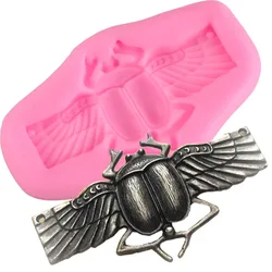 3D Scarab Beetle Silicone Mold Insect Cupcake Baking Fondant Cake Decorating Tools Chocolate Candy Gumpaste Mold Soap Clay Molds