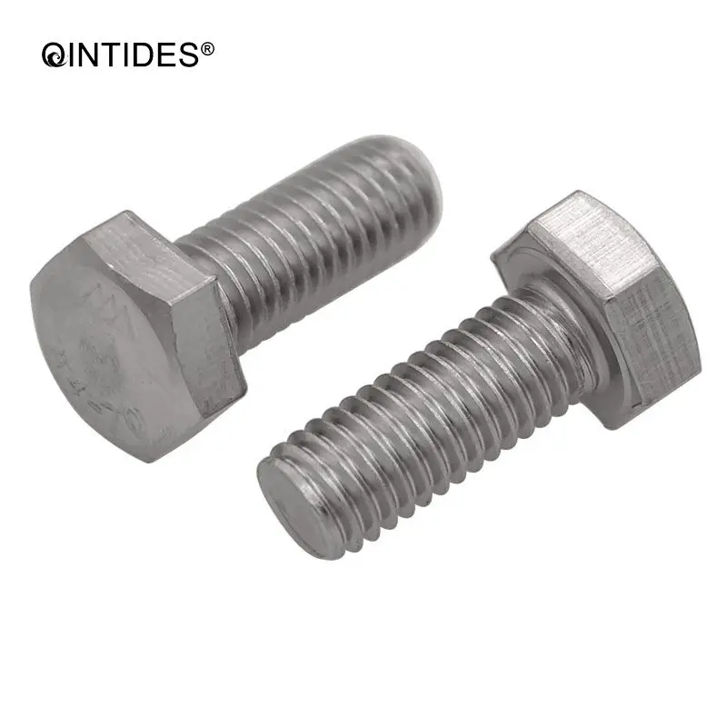 QINTIDES M20 M22 M24 Hexagon Head Bolts With Full Thread 304/316 Stainless Steel Bolts Hex Screw Threaded Up To The Head Bolt