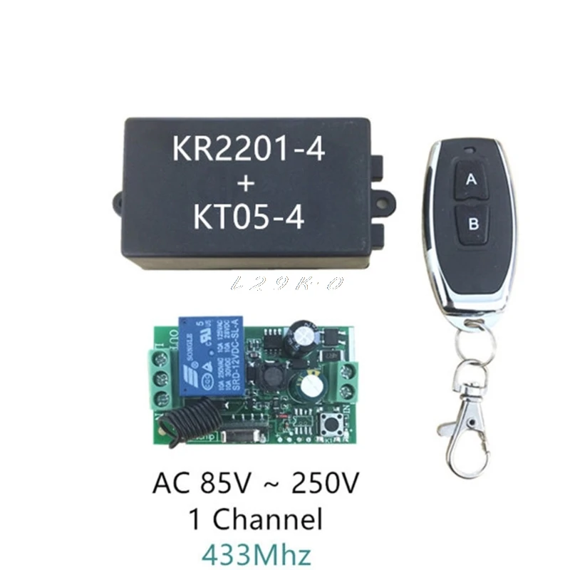 AC 220V 1CH RF 433MHz Wireless Remote Control Switch Module Learning Code Relay