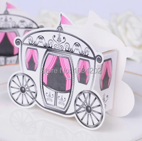 free shipping 5000pcs/lot Cinderella Enchanted Carriage Princess Pumpkin Marriage Wedding Party Candy Box Favor Gift /wii