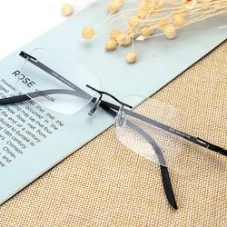 Rimless Men Eyeglasses Frame Fashion Brand Designer Myopia TR leg Clear Optical Prescription Eyewear transparent Frame RW003