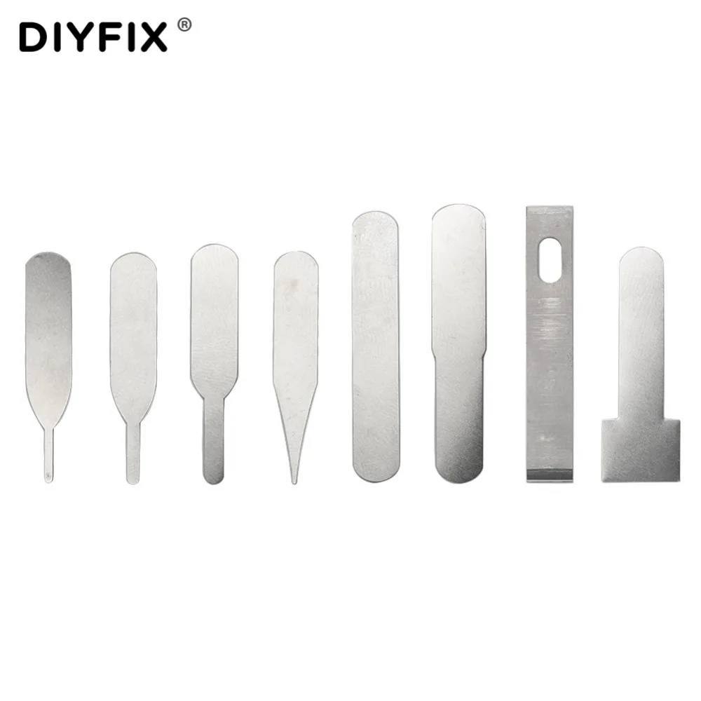 DIYFIX-Herramienta de reparación de Chip IC, removedor de CPU para procesadores de iPhone, placa lógica NAND Flash, sin mango, 8 Uds.