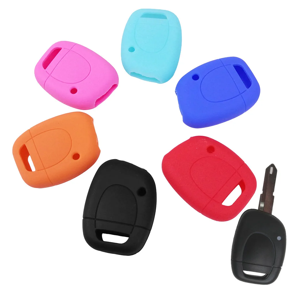 Silicone Car Key Cover Remote Shell Case Fob Fit For Renault Twingo Clio Kangoo Master Vauxhall Movano Holder Protector