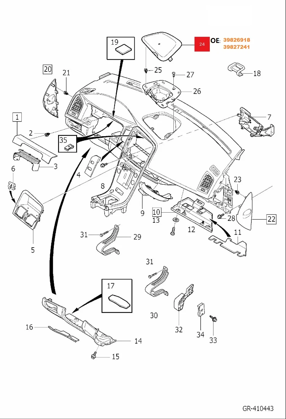 39827241 39826918 Fits For Volvo XC60 Speaker Grille Lautsprecher Gitter