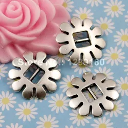 20pcs Fashion Flower Slider For Bracelet Necklace Beads Watch Chain Beads DIY Making Accessories 20x20mm Hole:2.5x6mm K00909