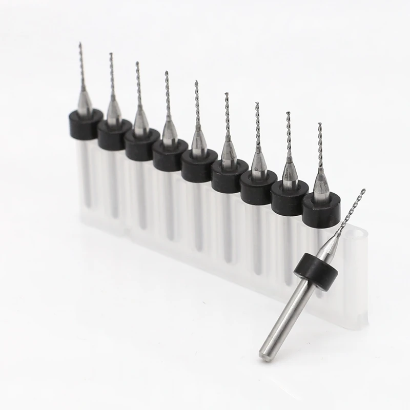 HANGXIN 10 pz/set 0.8mm/0.85mm Import Carbide PCB Punte da Trapano, stampa Circuit Board Mini CNC Drilling Bit Set, La Lavorazione Del Legno Strumento