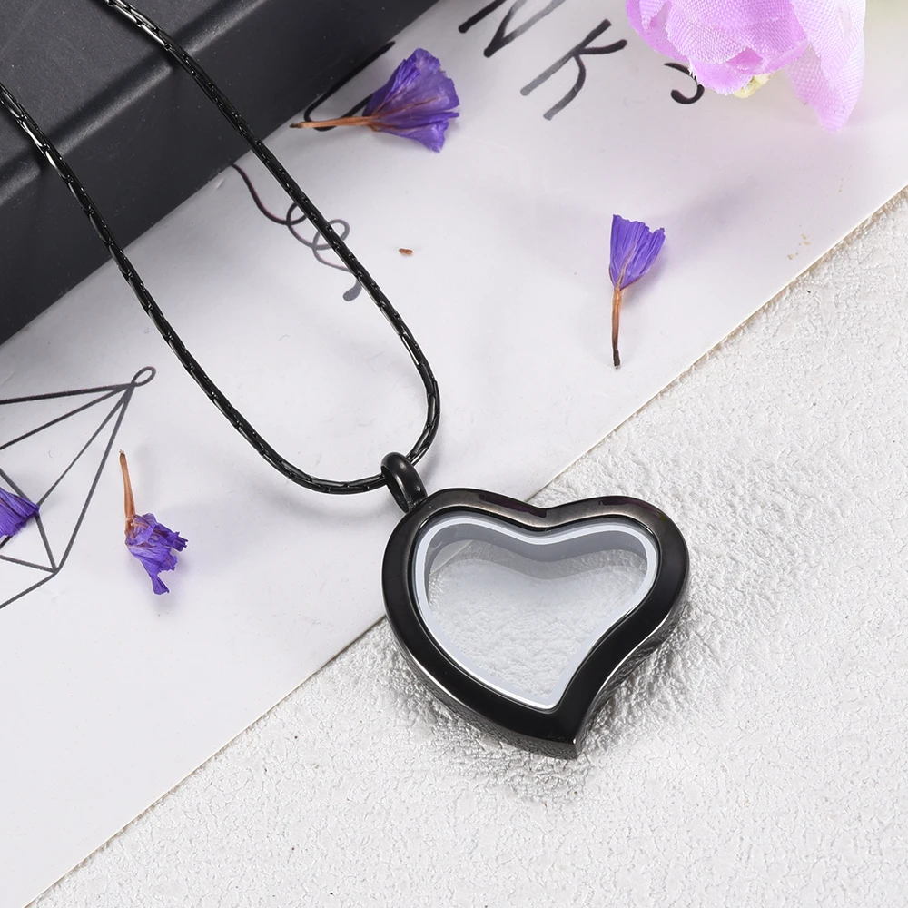 

1Pcs 5 Pcs 10pcs Heart Stainless Steel & Crystal Ashes Keepsake Necklace Wholesale Cremation Jewelry for ashes For Women