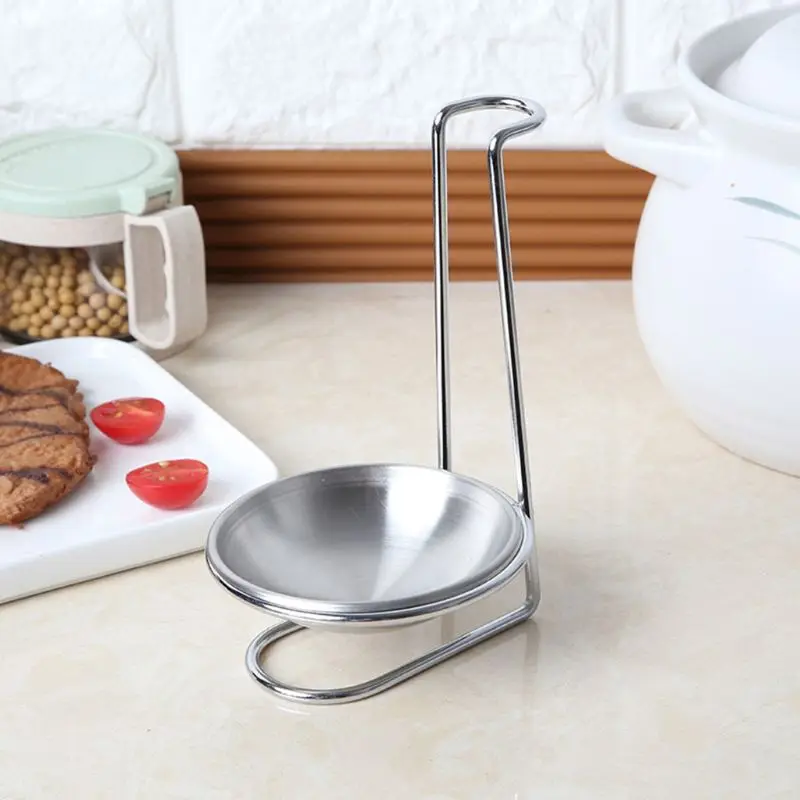 Stainless Steel Spoon Rest Lid Holder Vertical Stand Storage Rack Cookware Organizer Kitchen Accessories Cooking Tools