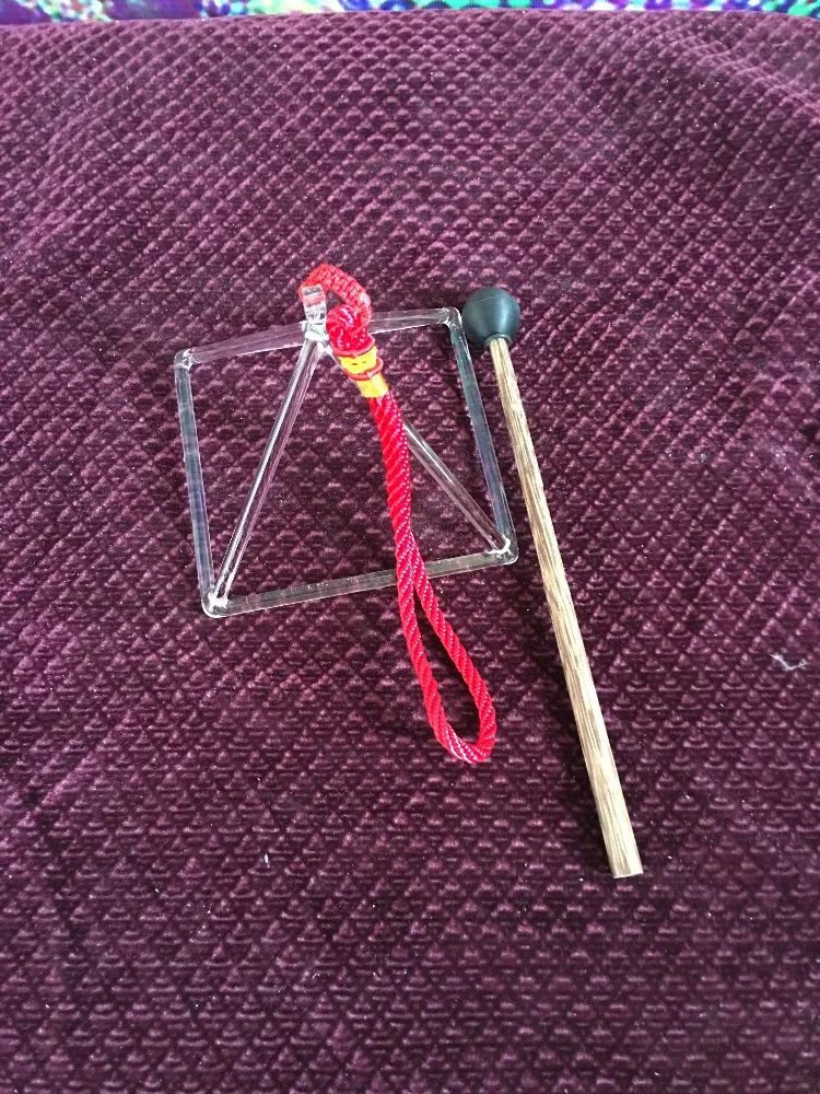 

3"4'5" 6" 4pcs crystal singing pyramids with strings and rubber mallets