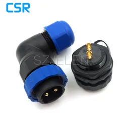 SD20TA-ZM, 90 Degree Elbow Connector, 2 Pin Waterproof Connector ,IP67, LED Power Cable Connector, Pancl Cutout 20mm