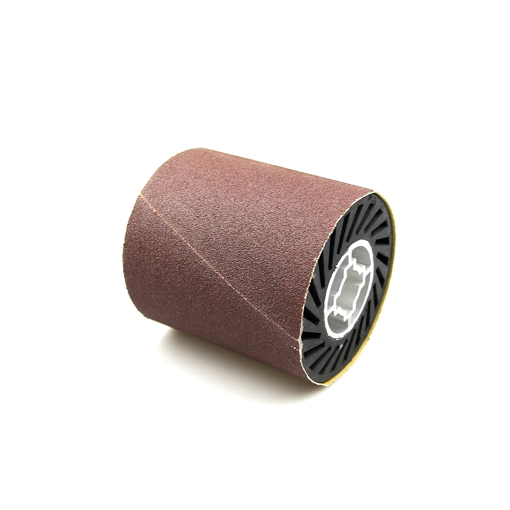 92*100mm Rubber Polishing Wheel with Sandpaper Sleeves for Wire Drawing Polisher
