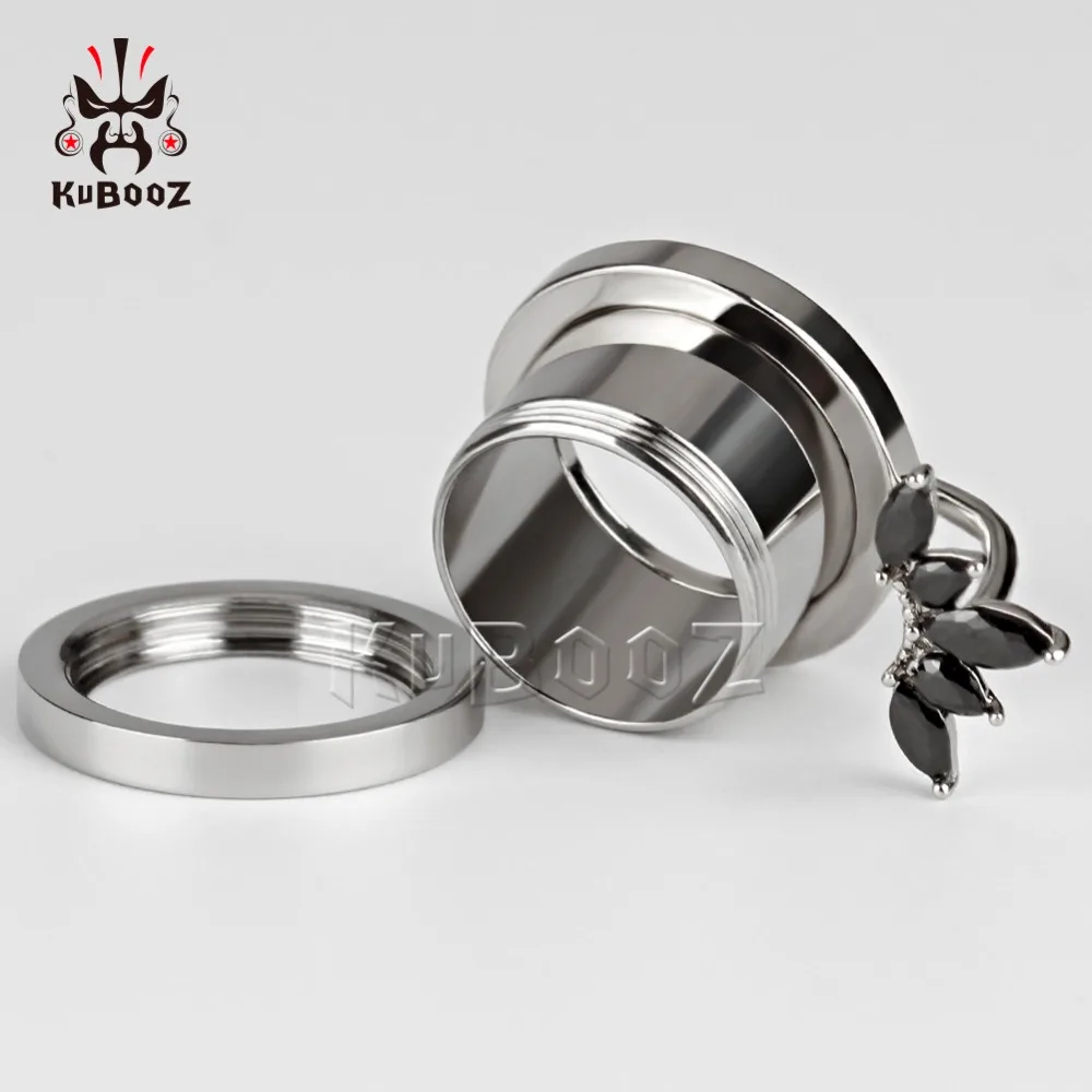 KUBOOZ Ear Gauges 2G 0G 00G Piercing Stainless Steel Plugs Tunnels Stretcher Body Jewelry Expander Screw Earrings Gift 2PCS image 5