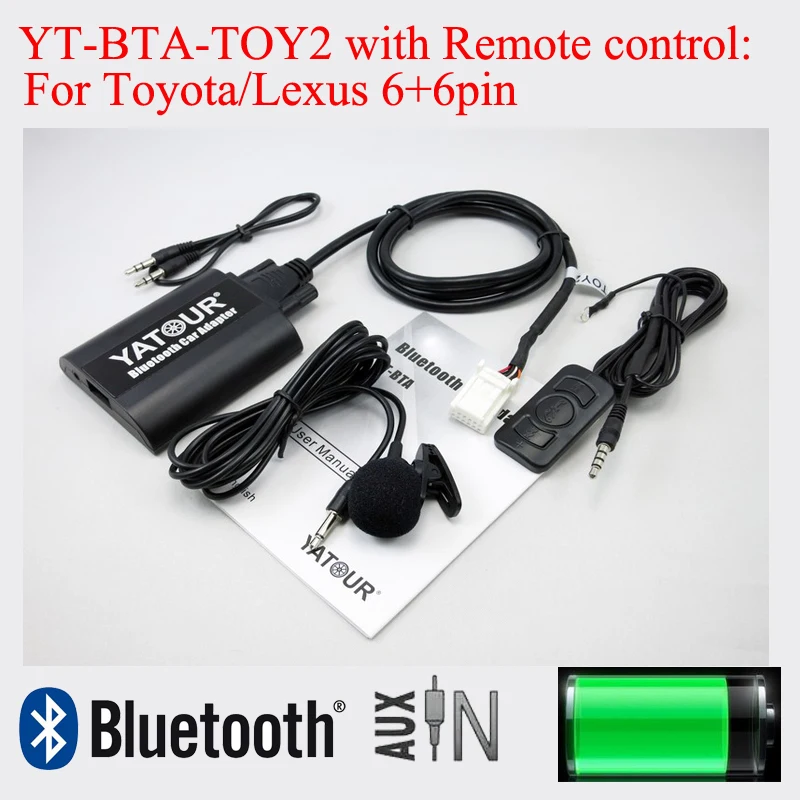 Bluetooth adapter YT-BTA with Remote control for Toyota Camry Corolla Vitz Lexus Scion 6+6pin radios