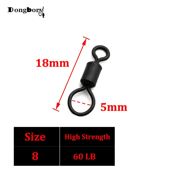 Giratorios Heli-chod tamaño 8 – Ojo grande plomado negro mate para carpa - imagen 2