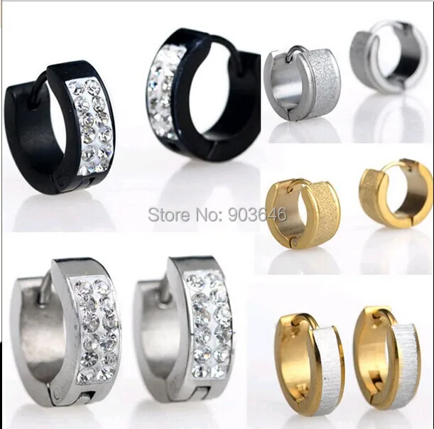 

Lot 50pcs Fashion Jewelry- Hoop PUNK EMO Men/Women Ear Studs/Earring Stainless Steel Hoop Ring