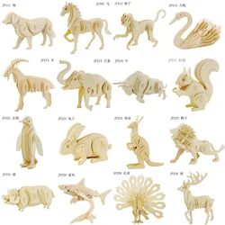 3d three-dimensional wooden animal jigsaw puzzle toys for children diy handmade wooden puzzle 3D puzzles Animals Insects and car