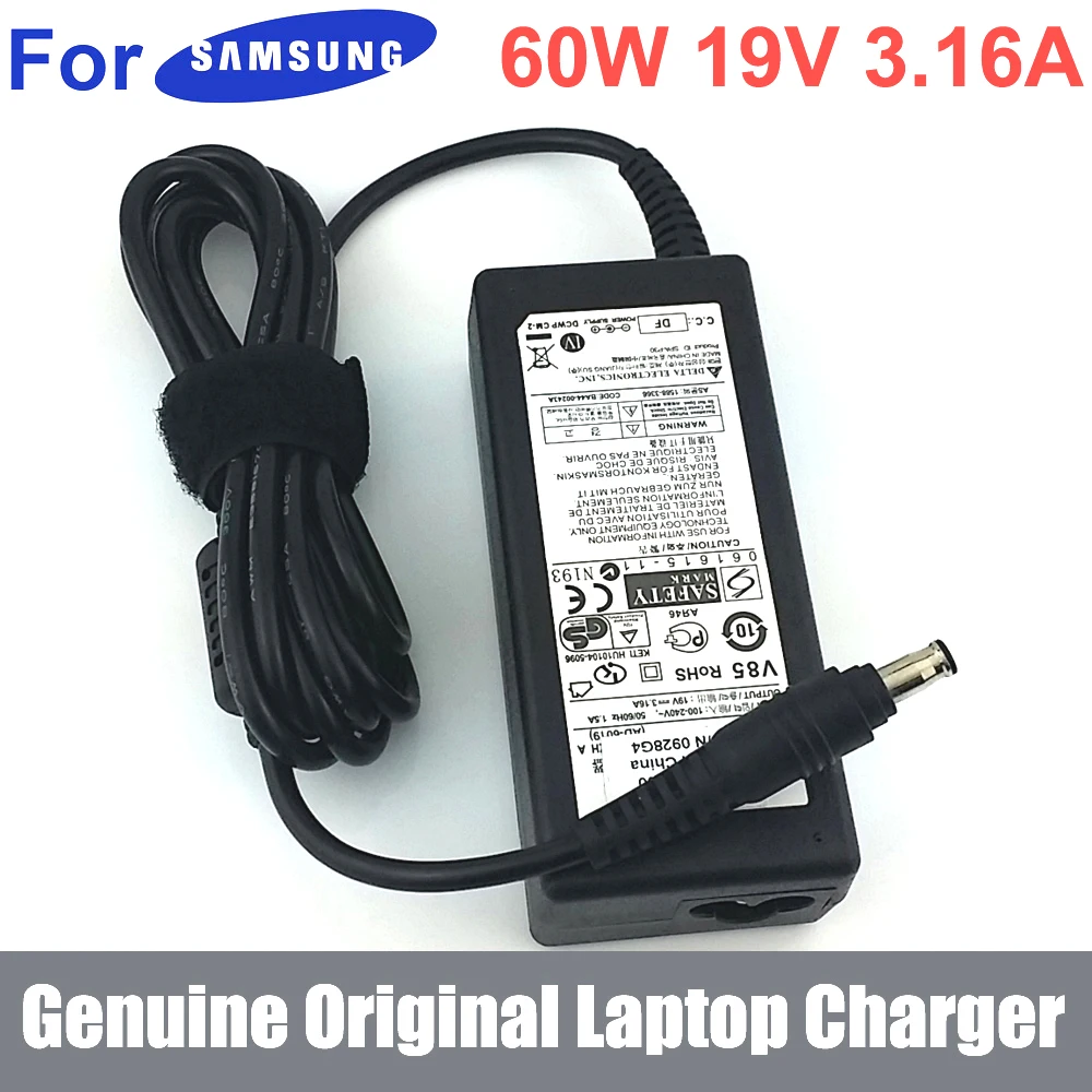 Genuine Original 60W 19V 3.16A AC Adapter Charger Power Supply For Samsung QX410-S02 NP-QX410-S02US NP-QX411-W01UB QX411-W01