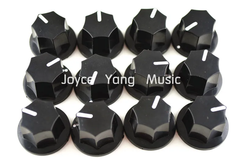 12pcs Niko Larger Heptagon Black White Point Control Knobs Electric Guitar Effect Knobs Guitar Amplfier Knobs Free Shipping