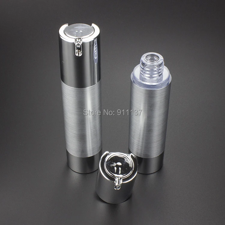 

50pcs 50ml sliver airless container for cosmetic , cheap airless cosmetic container with pump , buy 50ml plastic airless bottle