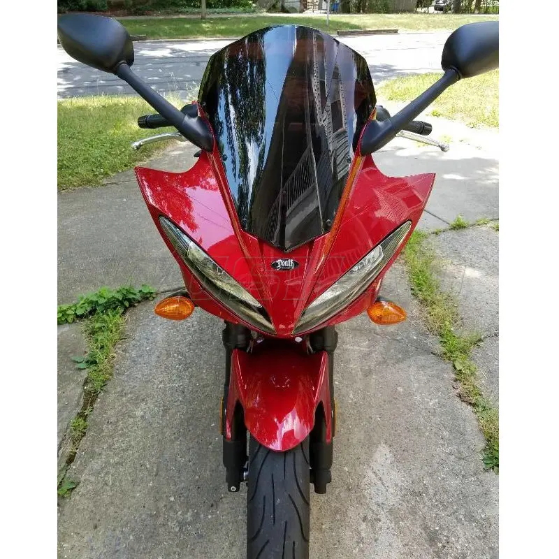 Motorcycle Double Bubble Windshield Windscreen Screen For 2007 2008 2009 2010 Yamaha FZ6 S2 600 FZ-6 FZS600 Fazer FZ 6 Smoke