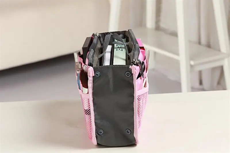 Organizer Insert Bag Women Nylon Travel Insert Organizer Handbag Purse Large liner Lady Makeup Cosmetic Bag Cheap Female Tote