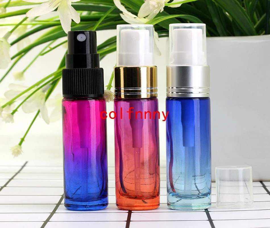 

500pcs/lot 10ml Gradient Colors Refillable Sprayer Bottles Mini Glass Atomizer Empty Perfume Bottle