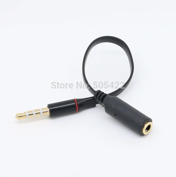 20pcs/lot CTIA to OMTP Adapter Converter Flat Noodle Cable for Earphones 3.5mm Audio New