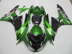 Free customize Fairing kits for Kawasaki ZX 6R 2009 2010 2011 2012 NINJA zx6r 09-12 green black ABS motorcycle fairings set VB20