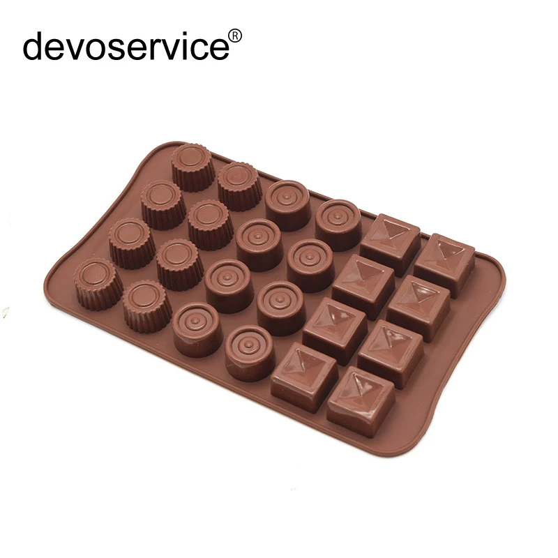 

1Pcs Silicone Chocolat Mold Fondant Mold - 24 Holes Candy Shape Silicone Mold Soap Mold - Random Color - Cake Decorating