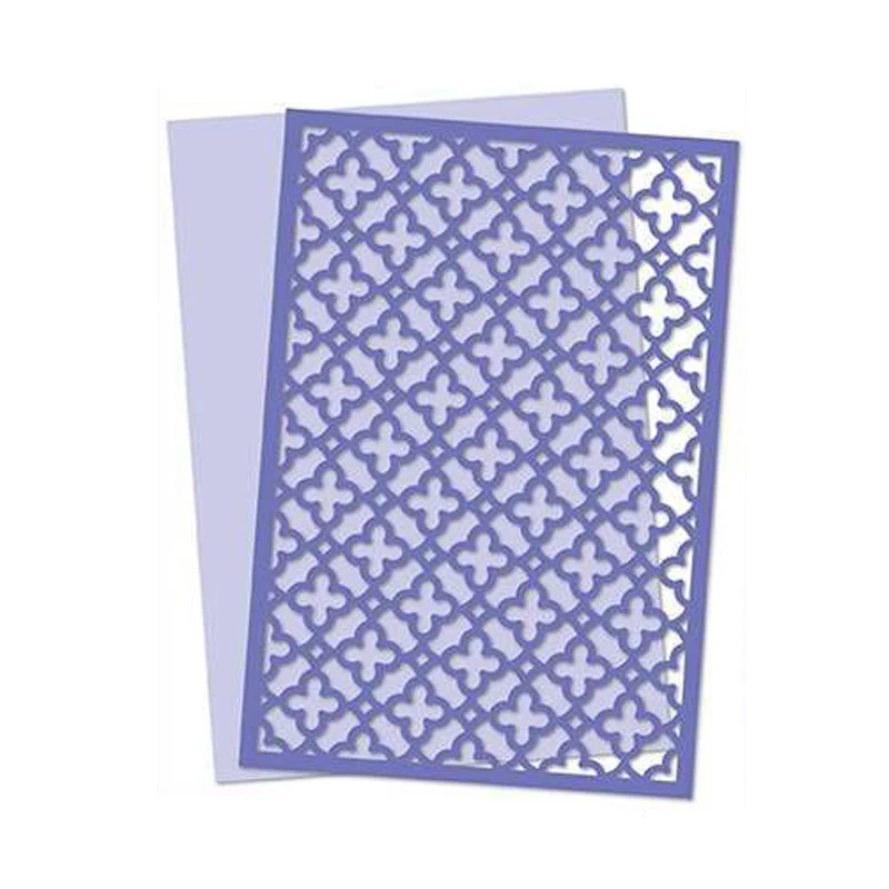 2pcs/Set New Quatrefoil Trellis Rectangle Metal Cutting Dies for Dפ�Scrapbooking Album Embossing Paper Cards Decorative Crafts