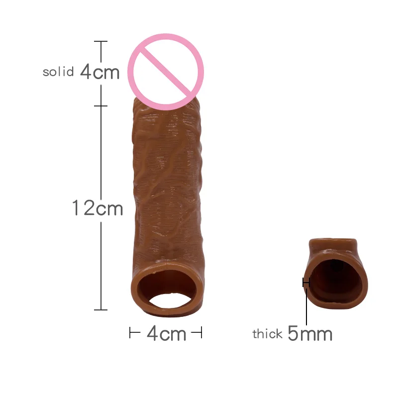 Reusable Condoms For Penis Enlargement Thick Penis Sleeve Extender Cock Rings Intimate Goods Erotic Sex Toys Nozzle Head