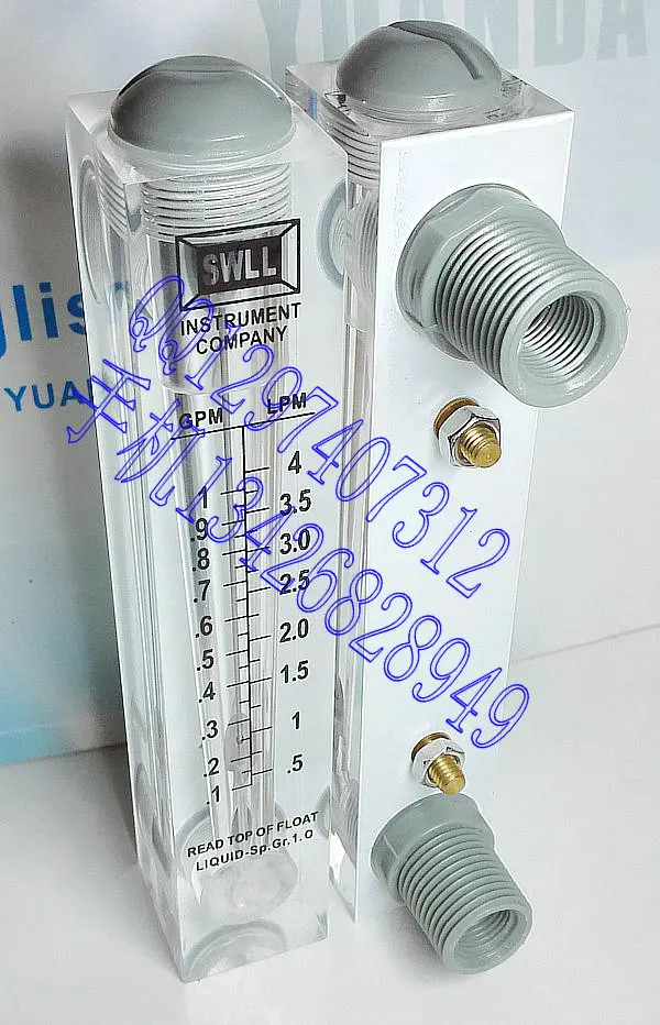 

LZM-15 panel type water meter rotameter liquid 0.1-1GPM 0.5-4LPM special offer