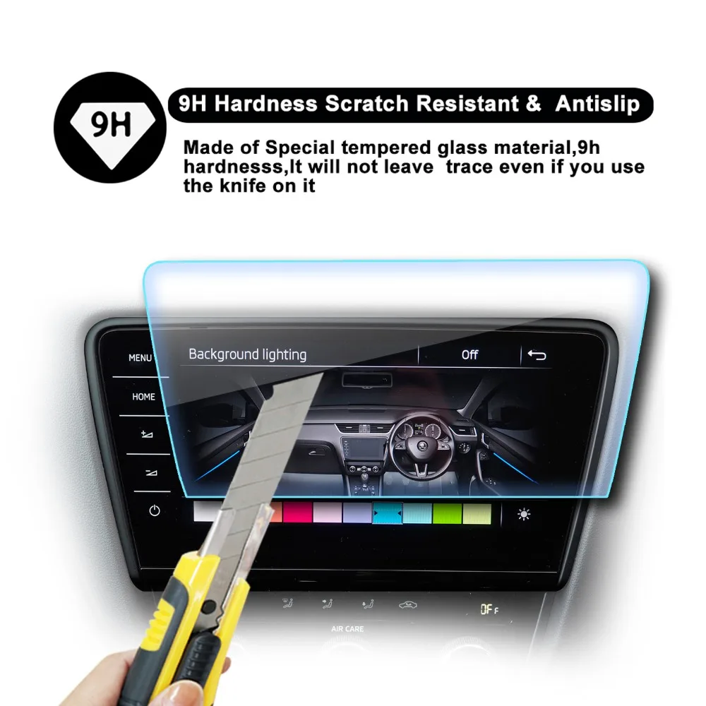 واقي للشاشة من RUIYA للسيارة لكتافيا كولومبوس 9.2 بوصة 2018 2019 نظام ملاحة جي بي إس مركز شاشة تعمل باللمس اكسسوارات السيارات الداخلية