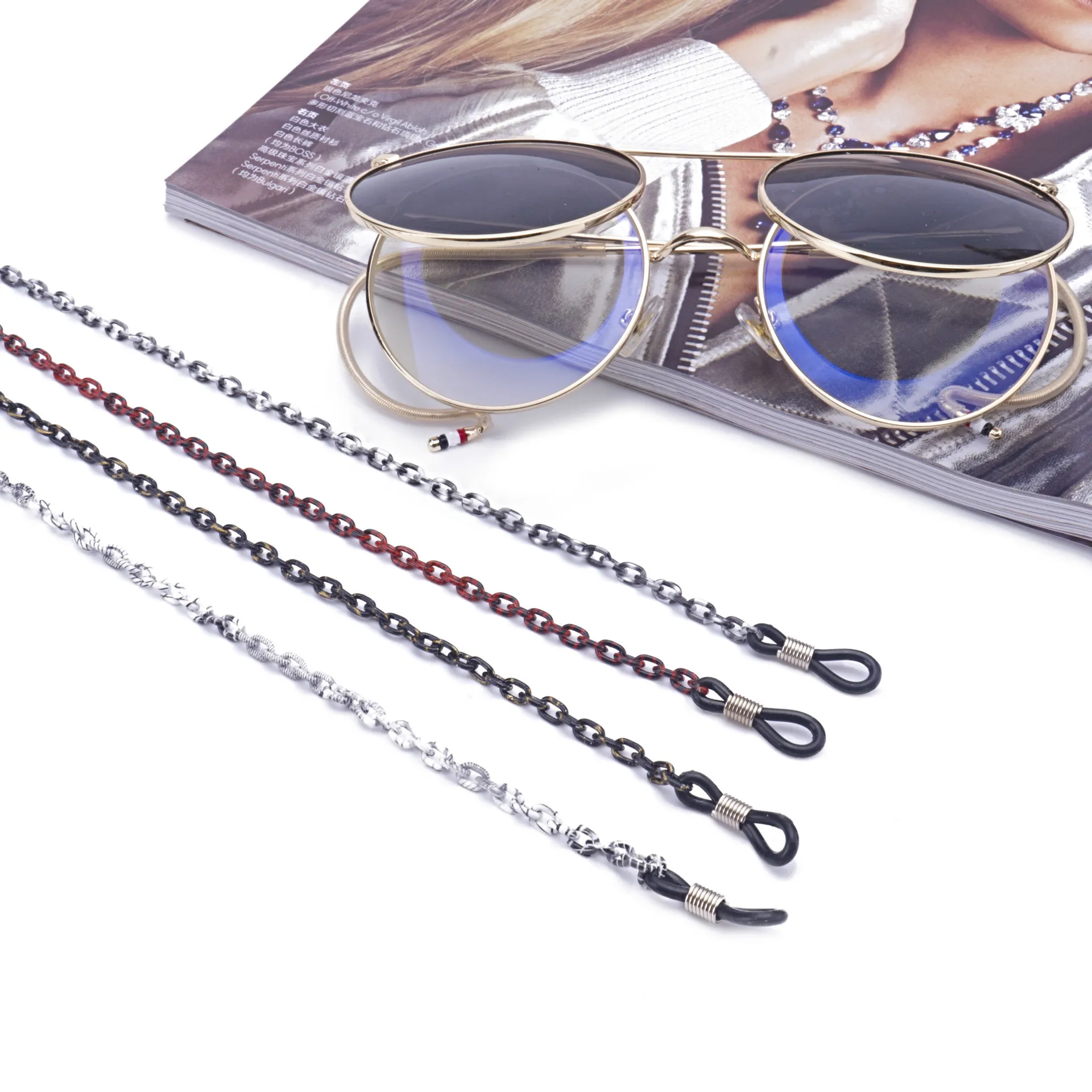 1pc/10pcs/lot ABS Eyeglass Chain Sunglasses Neck Cord Holder Plastic Eyeglass Lanyard retail wholesale